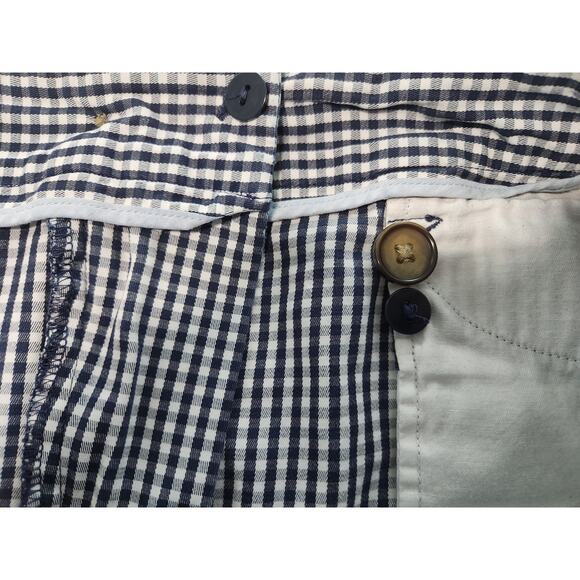Lands’ End Women’s Chino Gingham Shorts Size 14 – Navy and White Classic Fit - Picture 7 of 7